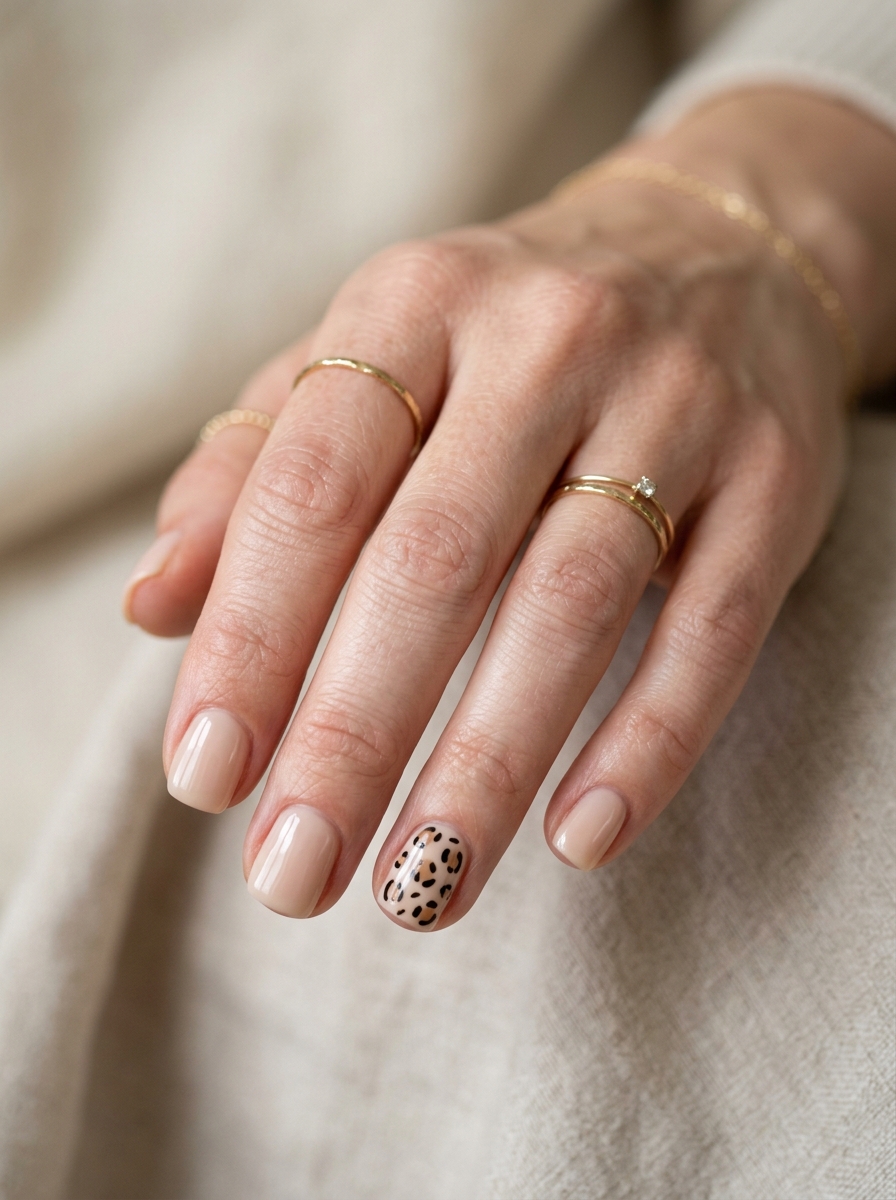 Minimal Leo Accent Nails als Leo Nägel Inspiration 2026